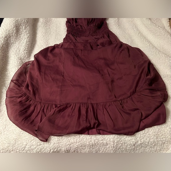 NWT Abercrombie & Fitch Chiffon Easy High-Neck Midi Dress with ruffled hem - Picture 10 of 16